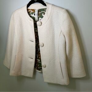 Vintage Fossil Ivory Jackie O Jacket Size Small w/ Retro Lining
